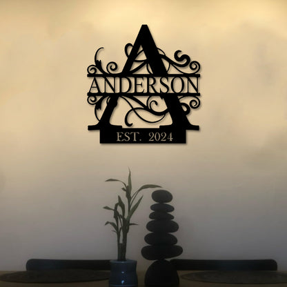 Custom Metal Name Sign | Metal Wall Art | Last Name Sign