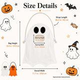 Personalized Ghost Trick or Treat Bag Custom Name Halloween Candy Tote Kids Ghost Tote Halloween Gift for Kids