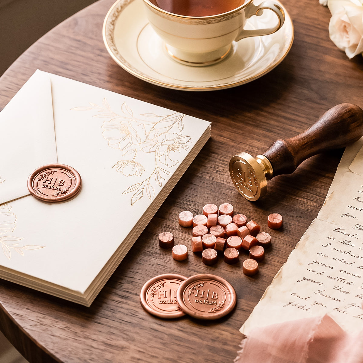 Personalized Wax Seal Stamp Create Your Own Design/Logo/Letter Customization Brass Wax Stamp for Wedding Invitation Envelope Seals Gift Wrapping Wine Bottles DIY Crafts & Graduation Gifts