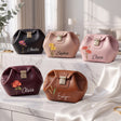 Personalized Makeup Bag with Name & Birth Flower Custom PU Leather Toiletry Bags for Women Customized Travel Cosmetic Pouch with Lock Gifts for Bridesmaid Wedding Birthday Anniversary